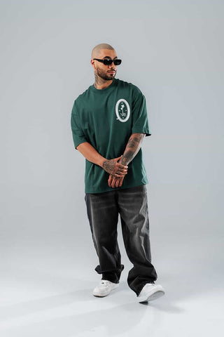 Camiseta Para Hombre Oversize Verde Stay Wealthy