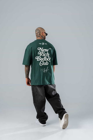 Camiseta Para Hombre Oversize Verde Stay Wealthy