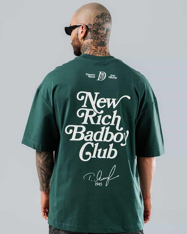 Camiseta Para Hombre Oversize Verde Stay Wealthy