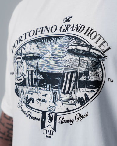 Camiseta Para Hombre Regular Blanco Grand Hotel