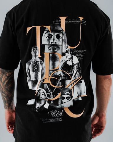 Camiseta Para Hombre Regular Negro Tupac