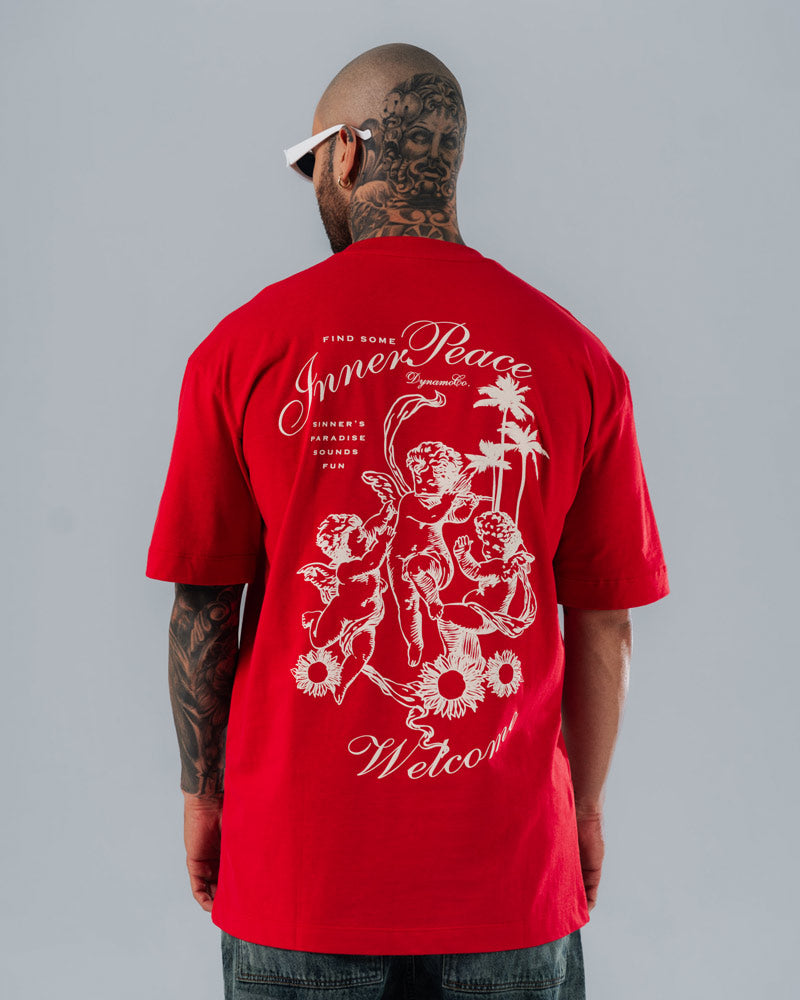 Camiseta Para Hombre Regular  Rojo Angel Chicano