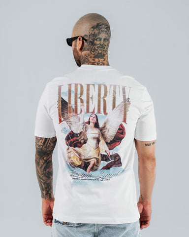 Camiseta Para Hombre Regular Slim Blanca Liberty