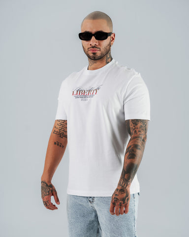 Camiseta Para Hombre Regular Slim Blanca Liberty