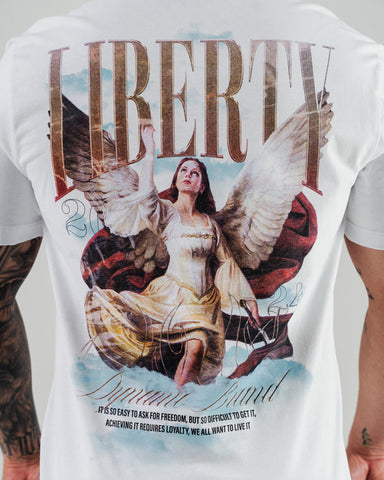 Camiseta Para Hombre Regular Slim Blanca Liberty