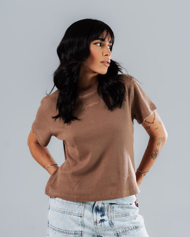 Camiseta Para Mujer Básica Taupé Dynamo