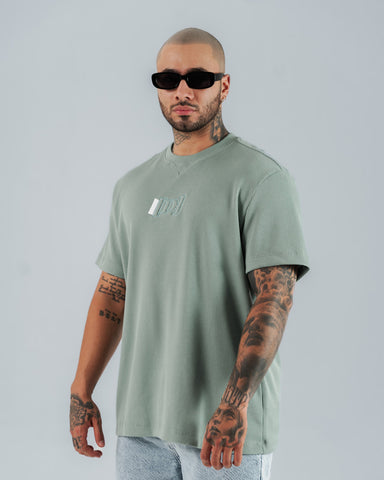 Camiseta Regular Para Hombre Verde Con Bordado D