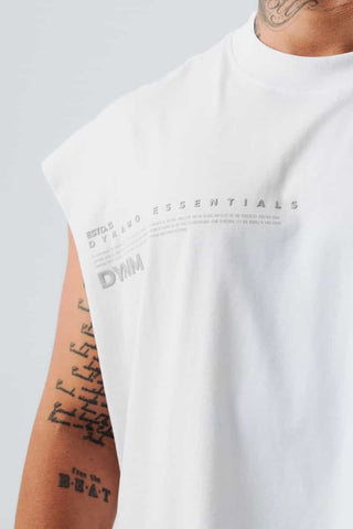 Camiseta Sin Mangas Oversize Para Hombre Blanca Everyday Essentials
