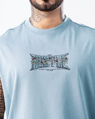 Camiseta Sin Mangas Para Hombre Azul Grisáceo Hustle