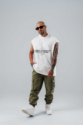 Camiseta Sin Mangas Para Hombre Blanco Extreme Character