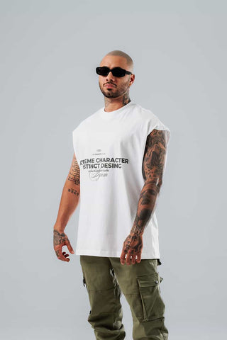 Camiseta Sin Mangas Para Hombre Blanco Extreme Character