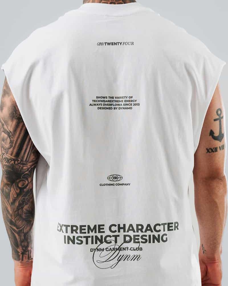 Camiseta Sin Mangas Para Hombre Blanco Extreme Character