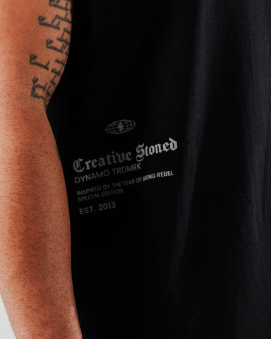 Camiseta Sin Mangas Para Hombre Negro Creative Stoned