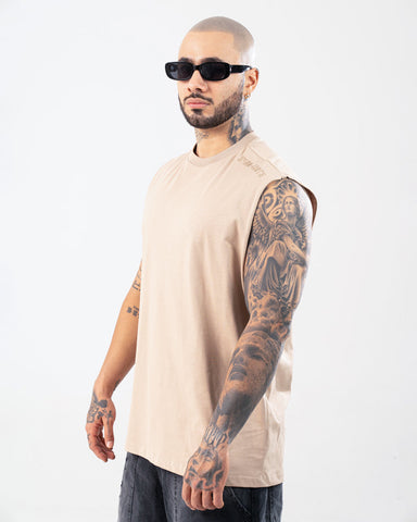 Camiseta Sin Mangas Para Hombre Taupe DYNM 13BTS