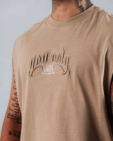 Camiseta Sin Mangas Para Hombre Taupé You Only