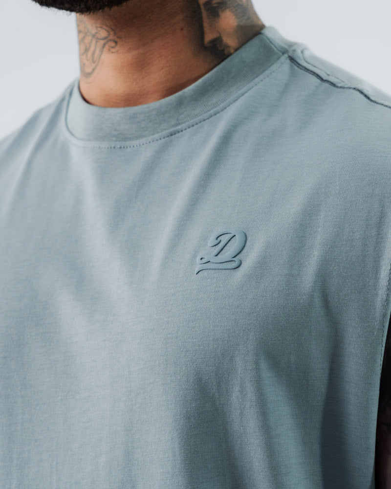 Camiseta Sin Mangas Regular Azul Grisáceo Essential