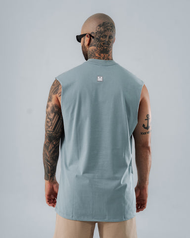 Camiseta Sin Mangas Regular Azul Grisáceo Essential