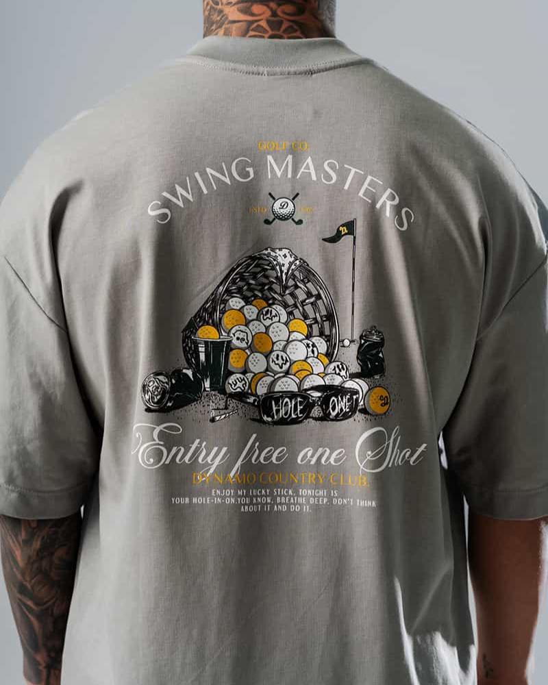 Camiseta Para Hombre Oversize  Gris Swing Masters