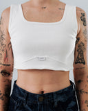 Crop Top Blanco Para Mujer Escote Cuadrado