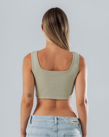 Crop Top Essential Verde Laurel