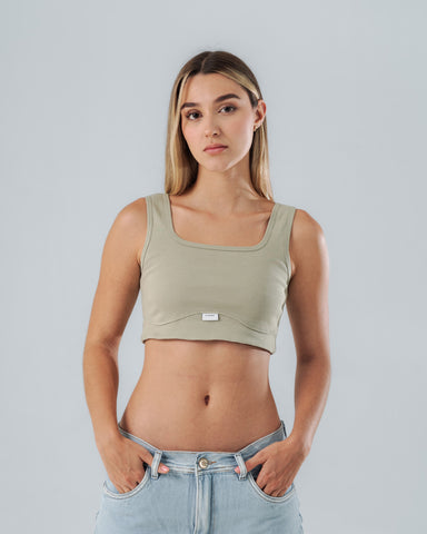 Crop Top Essential Verde Laurel