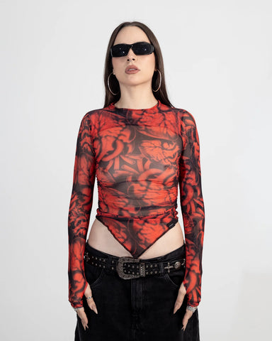 Crop Top Inferno Red