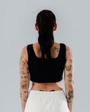 Crop Top Negro Escote Cuadrado