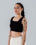 Crop Top Negro Escote Cuadrado