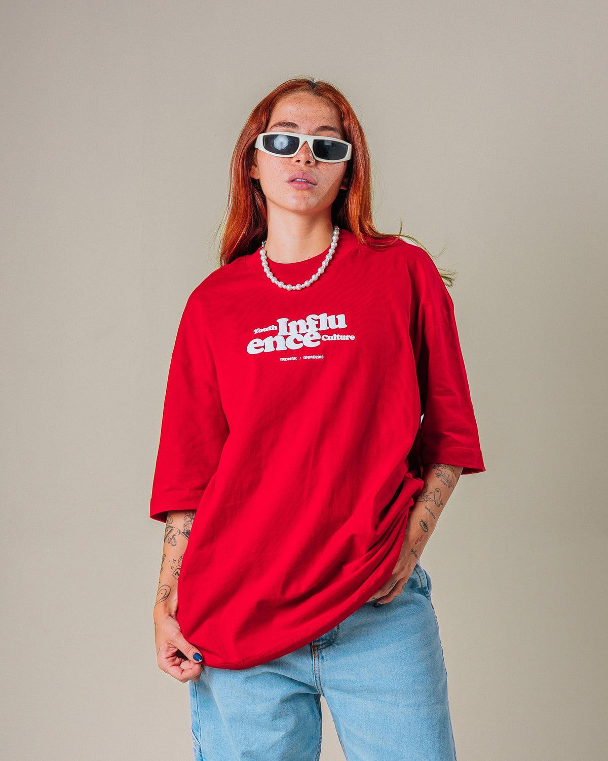 Camiseta Oversize Rojo Influence