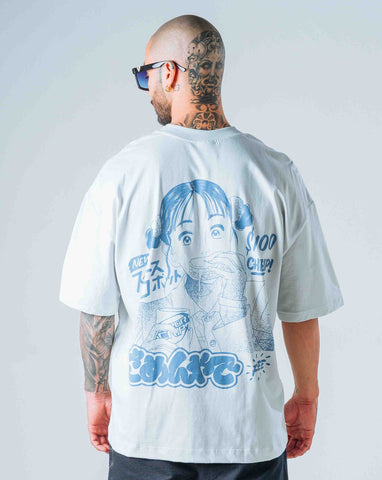 Camiseta Oversize Gray Anime