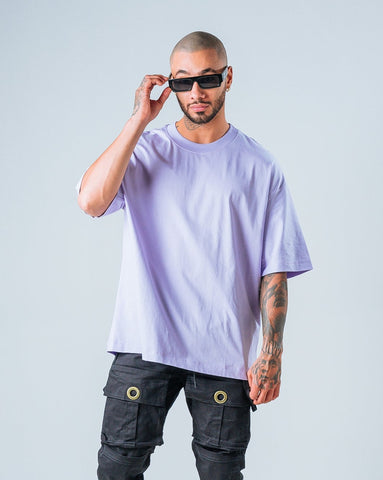 Camiseta Básica Oversize Lavanda
