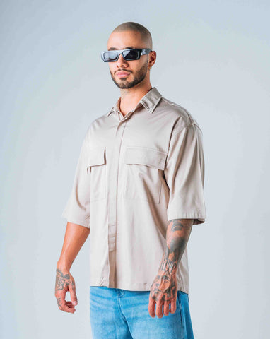 Camisa Oversize básica Gris - Tipo Cargo