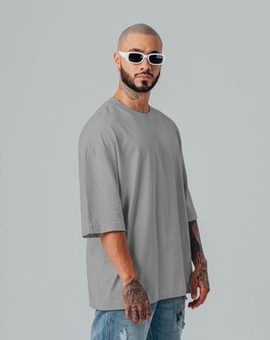 3 Camisetas Básicas Oversize - Pack x3 Grey