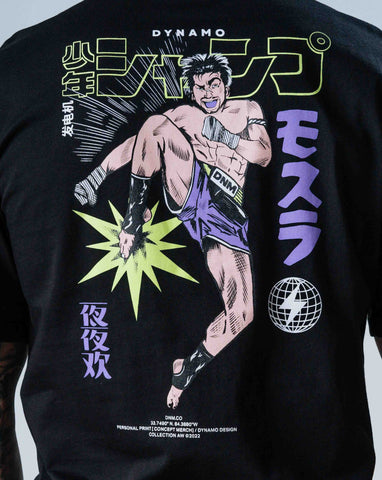 Camiseta Regular Negra Anime