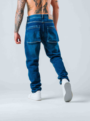 Jeans Vintage Azul Con Cierre