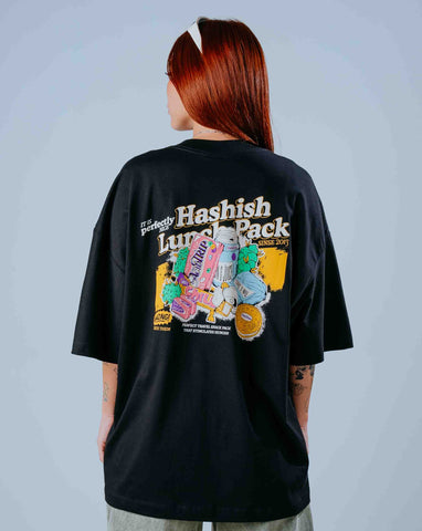 Camiseta Oversize  Negra Hashish