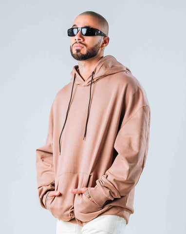 Hoodie Oversize Básico Café Claro