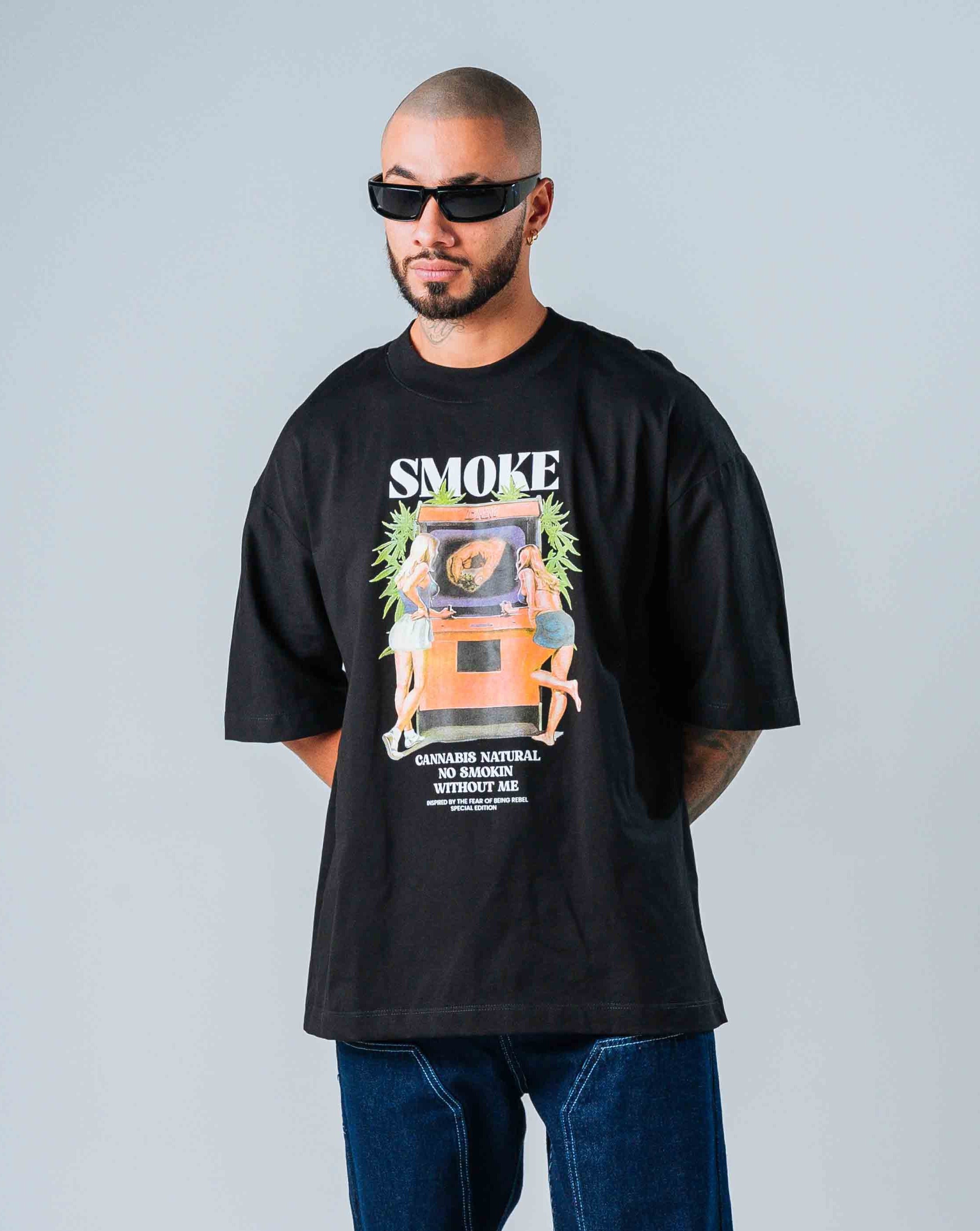 Camiseta Oversize Negra Smoke