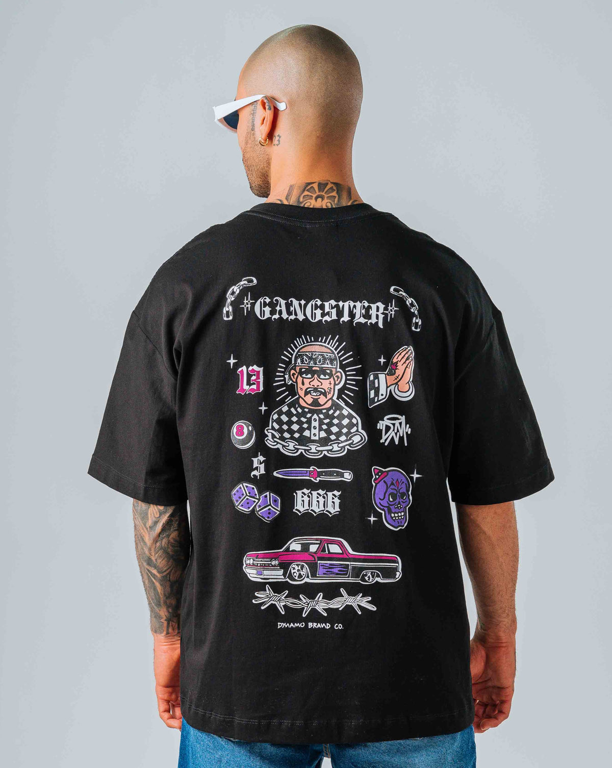Camiseta Oversize Negro Gangster