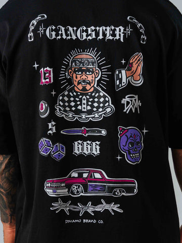 Camiseta Oversize Negro Gangster