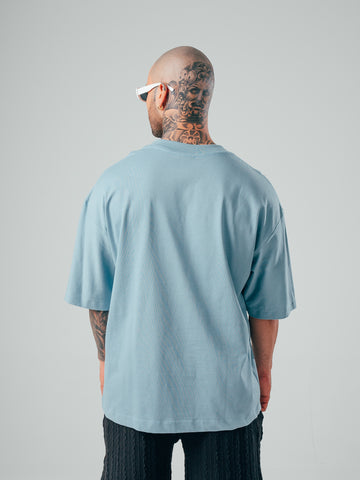 Camiseta Oversize Básica Azul Grisáceo