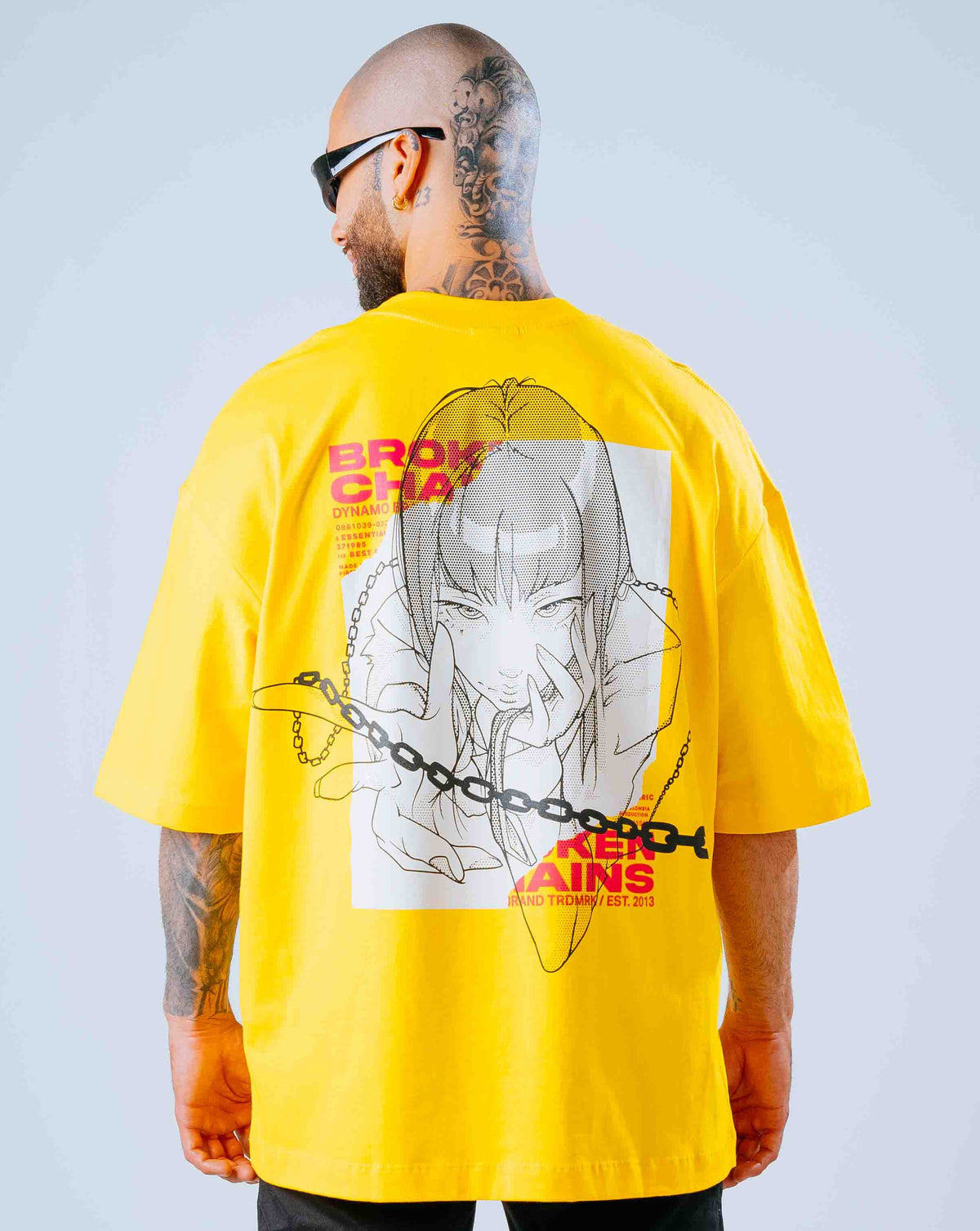 Camiseta Oversize Amarilla Chains