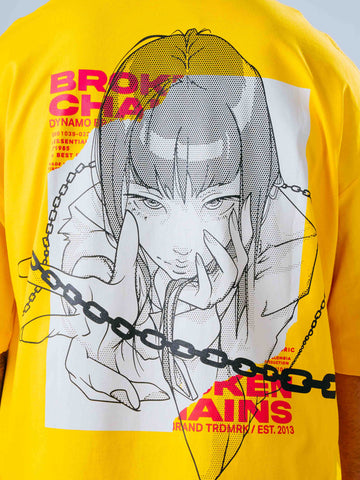 Camiseta Oversize Amarilla Chains