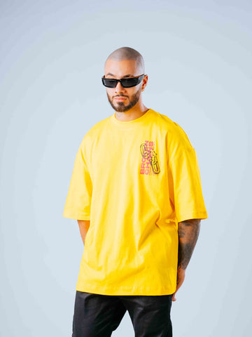 Camiseta Oversize Amarilla Chains