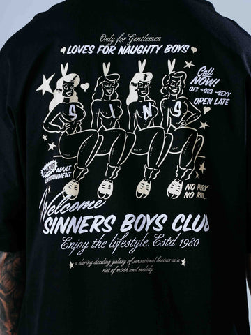 Camiseta Oversize Negra Sinners