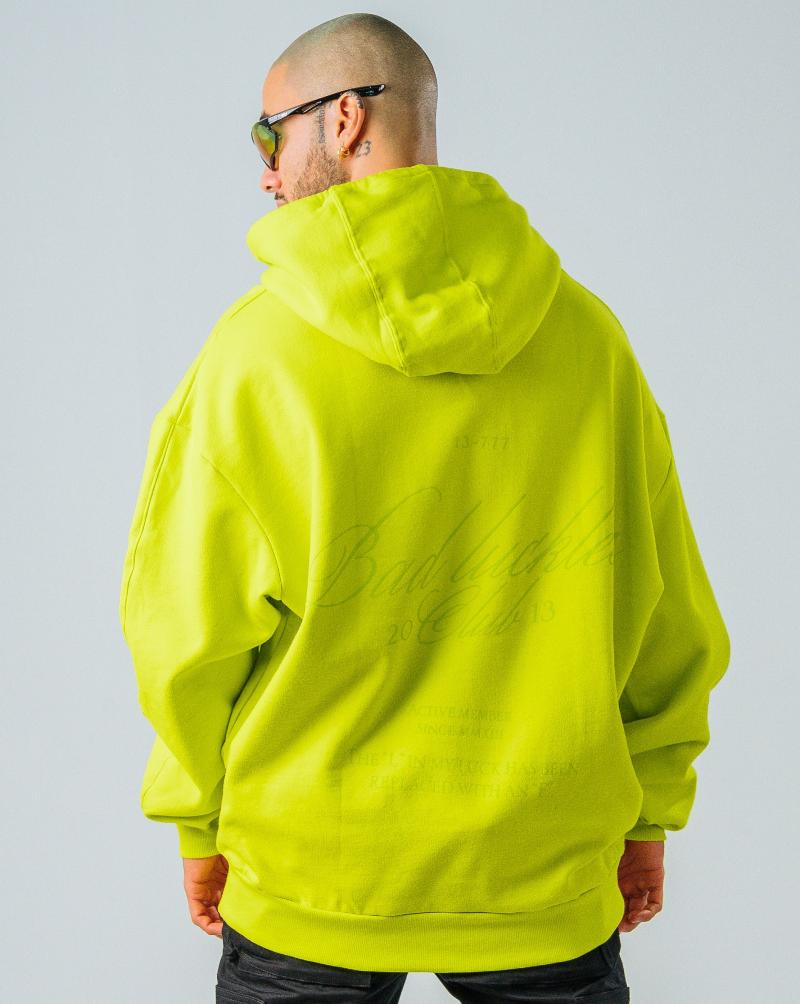 Hoodie Oversize Con Capucha Verde Lima Luckles