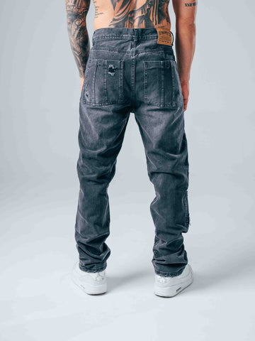 Jeans Regular Negro Con Bolsillos - Ref 401