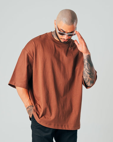 3 Camisetas Básicas Oversize - Pack X3 Brown