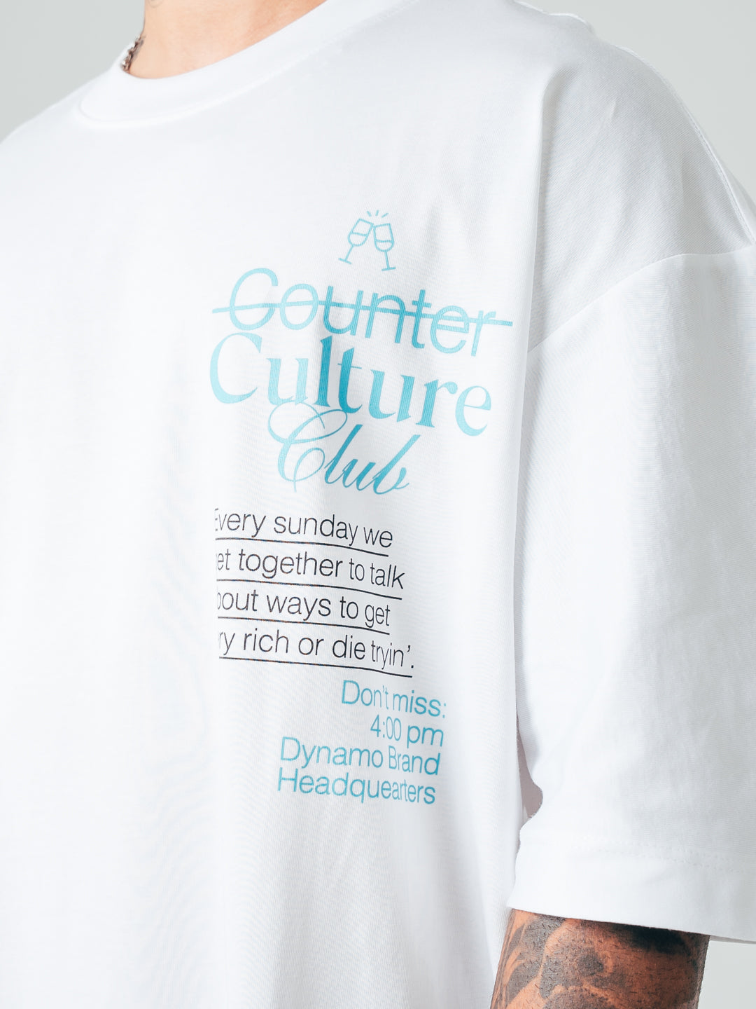 Camiseta Para Hombre Oversize Blanco Texto