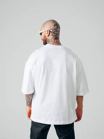 Camiseta Para Hombre Oversize Blanco Texto